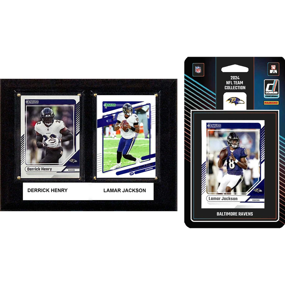 Baltimore Ravens 6" x 8" Player Plaque & 2024 Team Trading Card Set