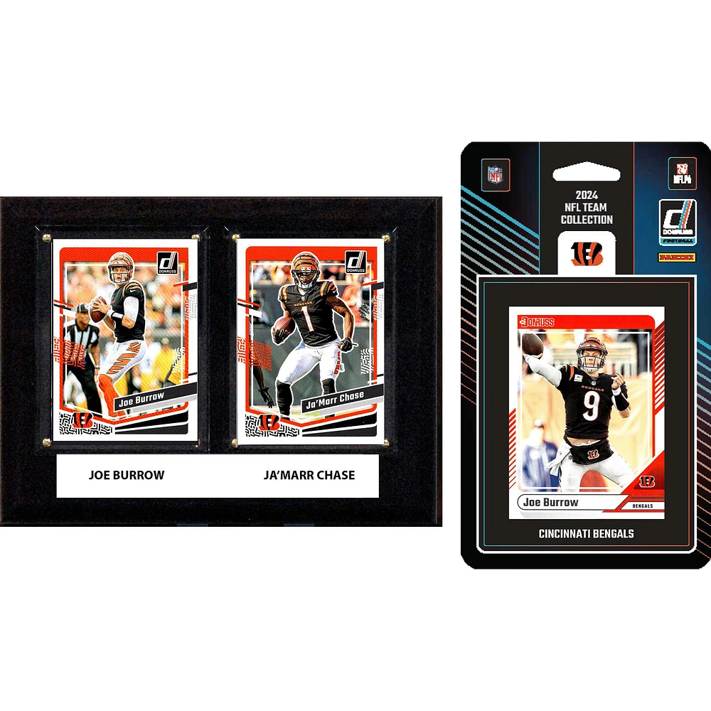Cincinnati Bengals 6" x 8" Player Plaque & 2024 Team Trading Card Set