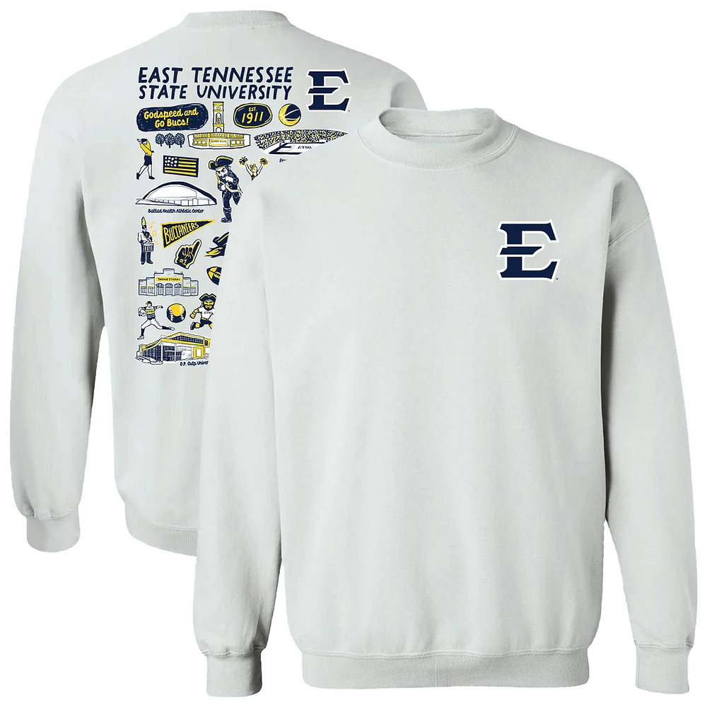 Women's Vive La Fete ETSU Buccaneers Impressions Artwork Pullover Sweatshirt