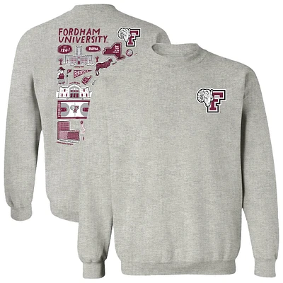 Women's Vive La Fete Gray Fordham Rams Impressions Artwork Pullover Sweatshirt