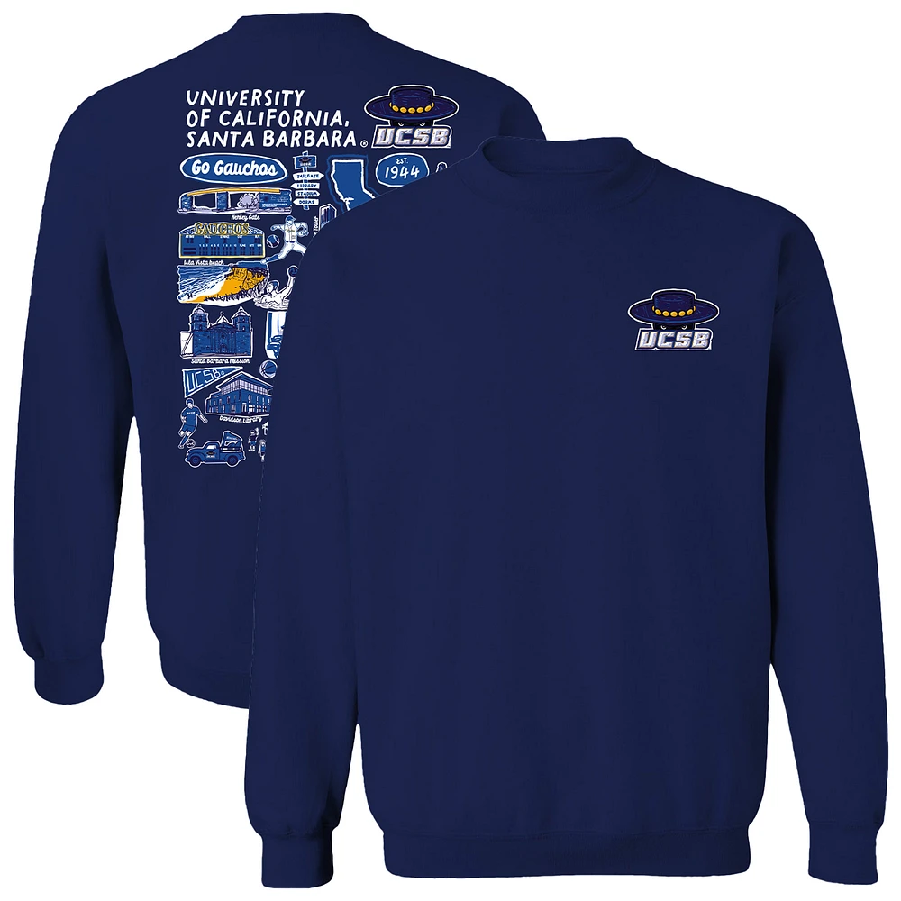 Women's Vive La Fete Navy UC Santa Barbara Gauchos Impressions Artwork Pullover Sweatshirt