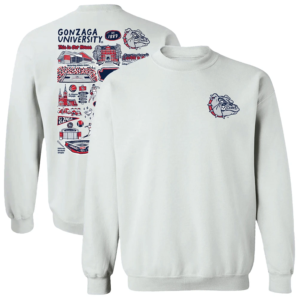 Women's Vive La Fete Gonzaga Bulldogs Impressions Artwork Pullover Sweatshirt
