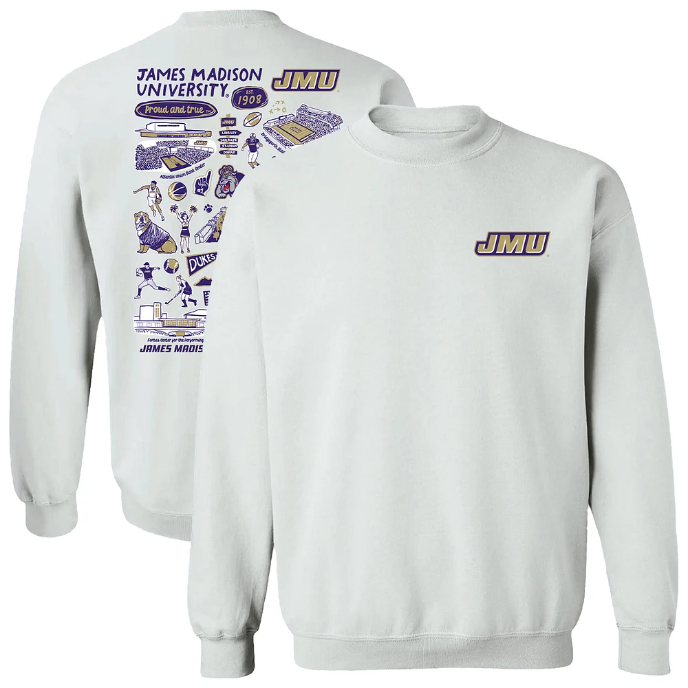 Women's Vive La Fete James Madison Dukes Impressions Artwork Pullover Sweatshirt