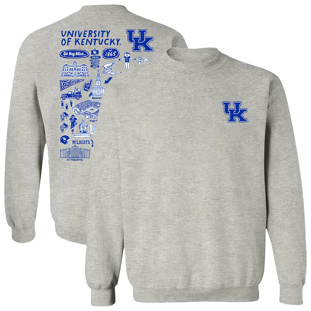Women's Vive La Fete Gray Kentucky Wildcats Impressions Artwork Pullover Sweatshirt