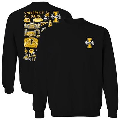 Women's Vive La Fete Black Idaho Vandals Impressions Artwork Pullover Sweatshirt