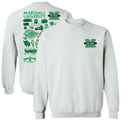Women's Vive La Fete Marshall Thundering Herd Impressions Artwork Pullover Sweatshirt