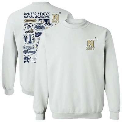 Women's Vive La Fete Navy Midshipmen Impressions Artwork Pullover Sweatshirt