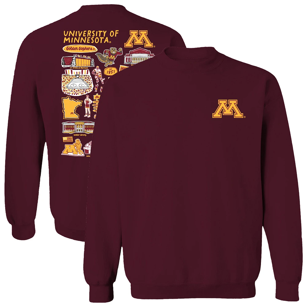 Women's Vive La Fete Maroon Minnesota Golden Gophers Impressions Artwork Pullover Sweatshirt