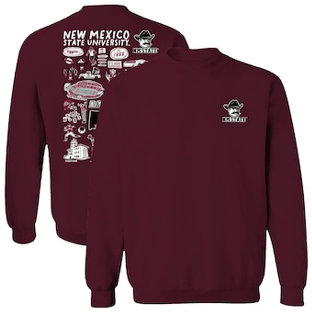 Women's Vive La Fete Maroon New Mexico State Aggies Impressions Artwork Pullover Sweatshirt