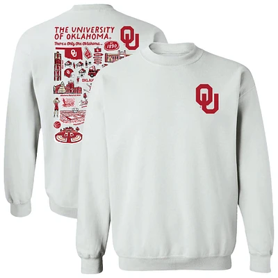 Women's Vive La Fete White Oklahoma Sooners Impressions Artwork Pullover Sweatshirt