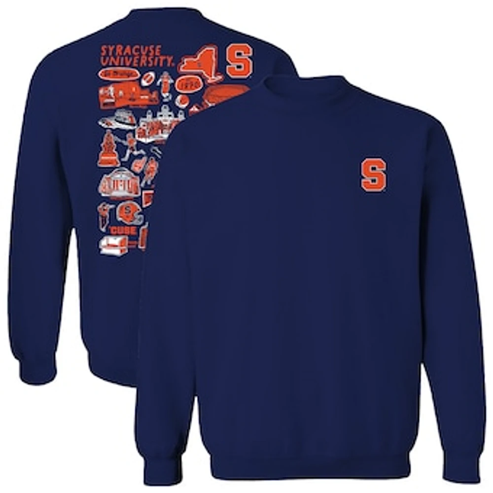Women's Vive La Fete Navy Syracuse Orange Impressions Artwork Pullover Sweatshirt