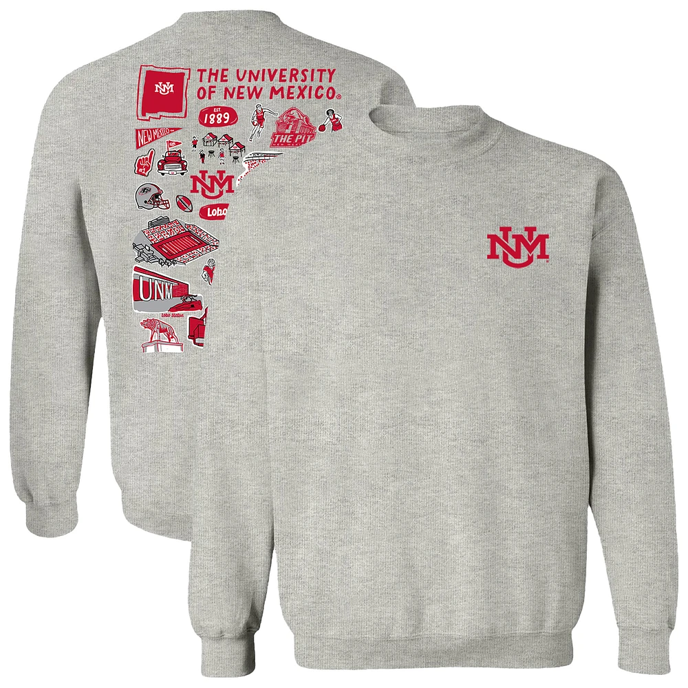 Women's Vive La Fete New Mexico Lobos Impressions Artwork Pullover Sweatshirt