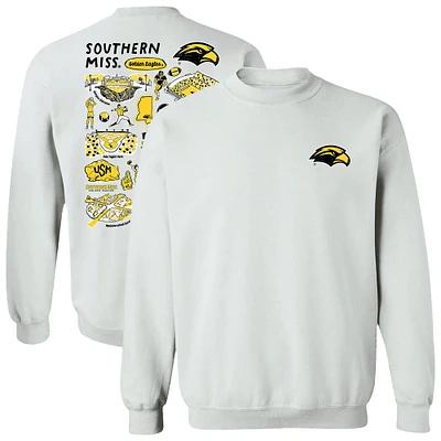 Women's Vive La Fete White Southern Miss Golden Eagles Impressions Artwork Pullover Sweatshirt