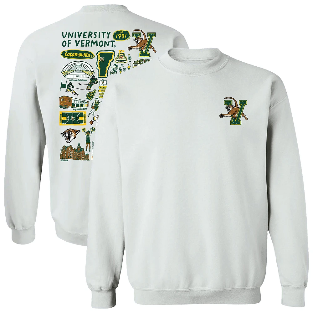 Women's Vive La Fete Vermont Catamounts Impressions Artwork Pullover Sweatshirt