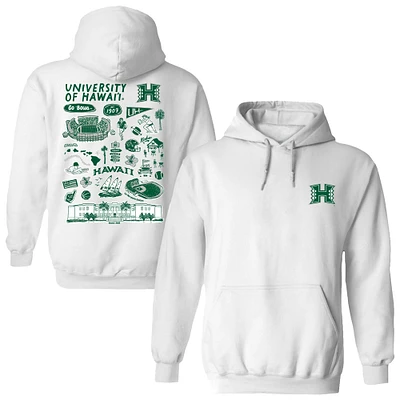 Women's Vive La Fete Hawaii Rainbow Warriors Impressions Artwork Pullover Hoodie