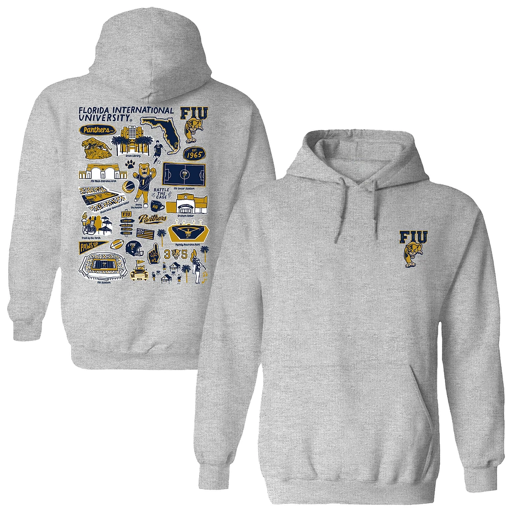 Women's Vive La Fete Gray FIU Panthers Impressions Artwork Pullover Hoodie