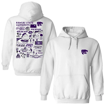 Women's Vive La Fete White Kansas State Wildcats Impressions Artwork Pullover Hoodie
