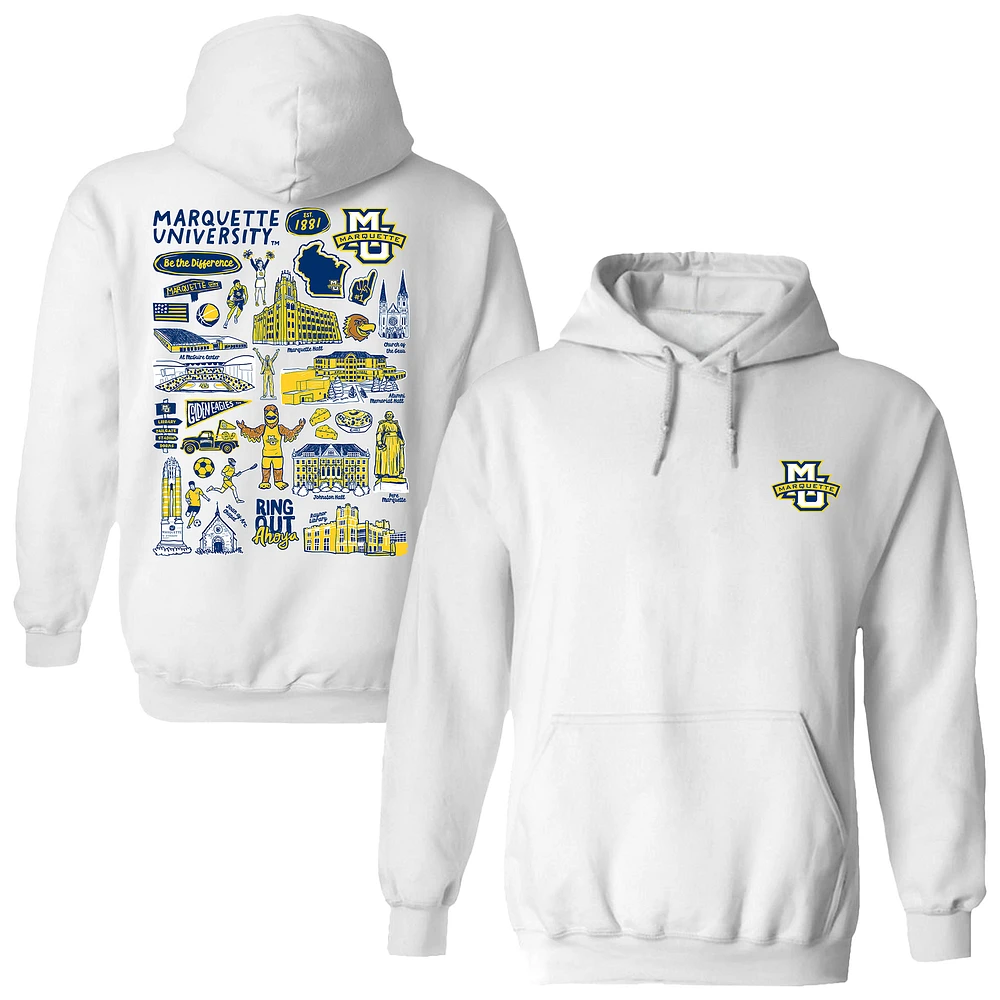 Women's Vive La Fete Marquette Golden Eagles Impressions Artwork Pullover Hoodie