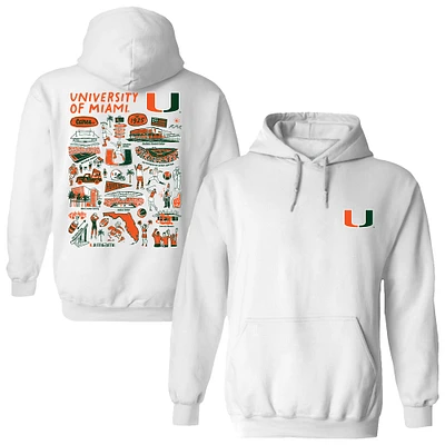 Women's Vive La Fete Miami Hurricanes Impressions Artwork Pullover Hoodie