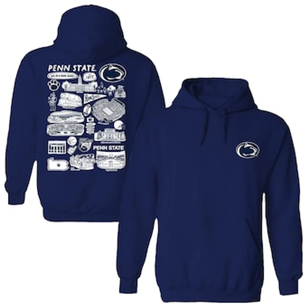 Women's Vive La Fete Navy Penn State Nittany Lions Impressions Artwork Pullover Hoodie