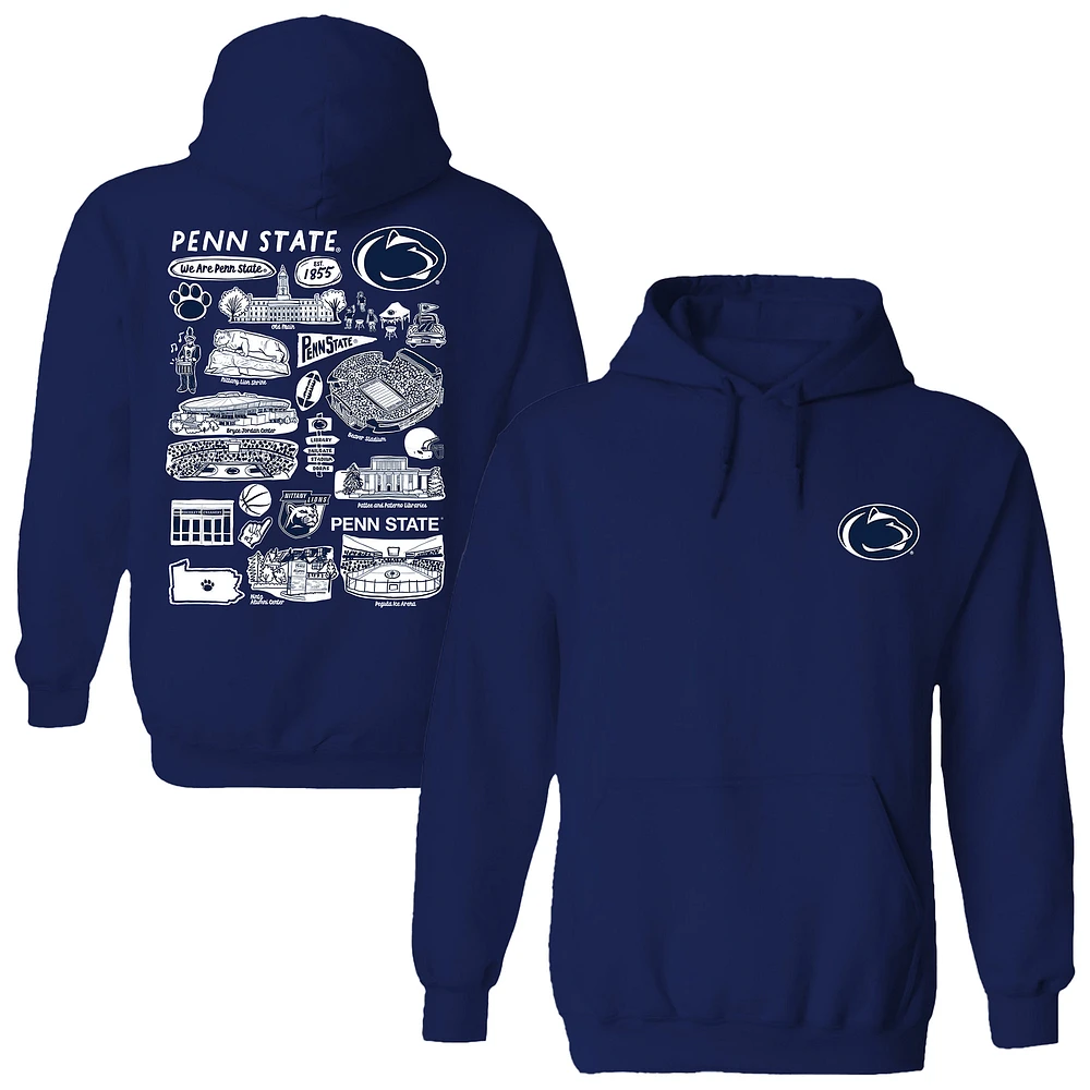 Women's Vive La Fete Navy Penn State Nittany Lions Impressions Artwork Pullover Hoodie