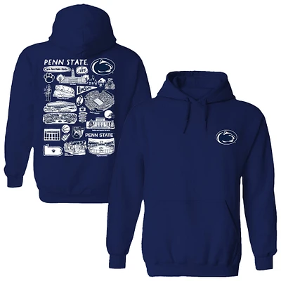 Women's Vive La Fete Navy Penn State Nittany Lions Impressions Artwork Pullover Hoodie