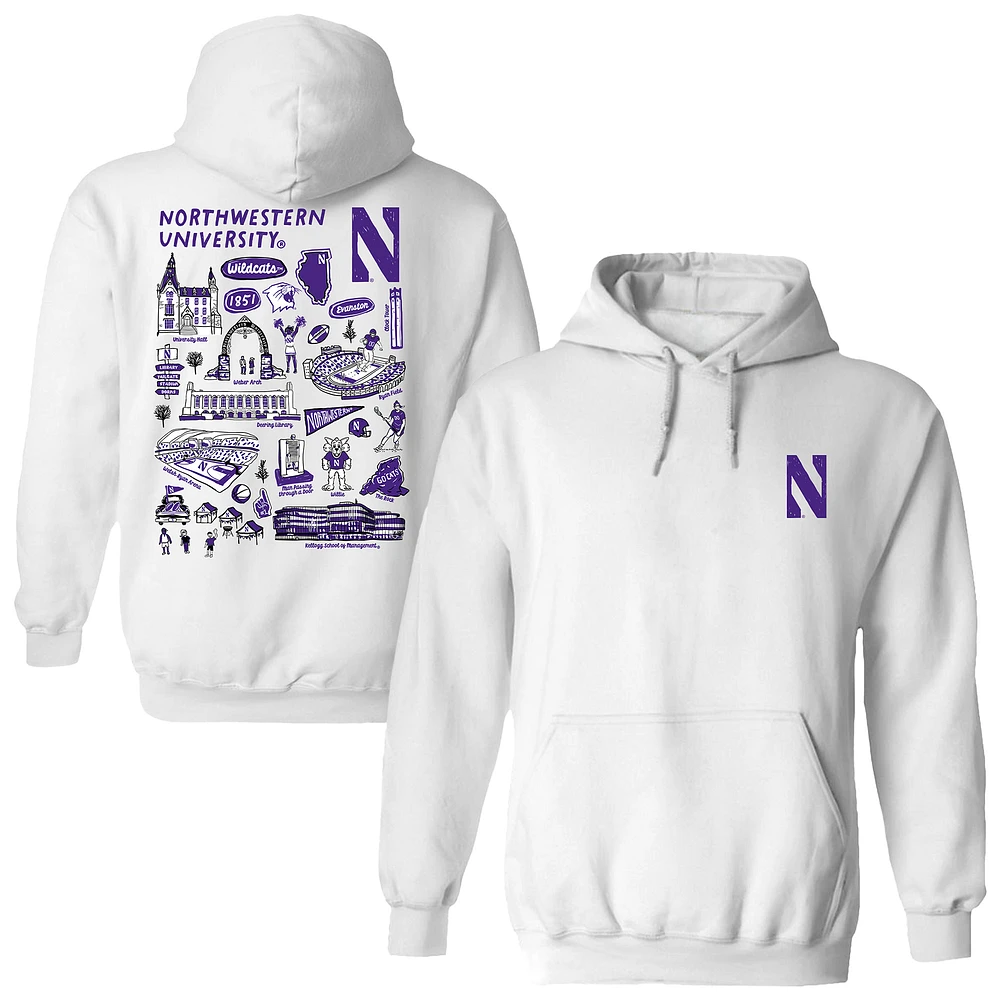 Women's Vive La Fete Northwestern Wildcats Impressions Artwork Pullover Hoodie