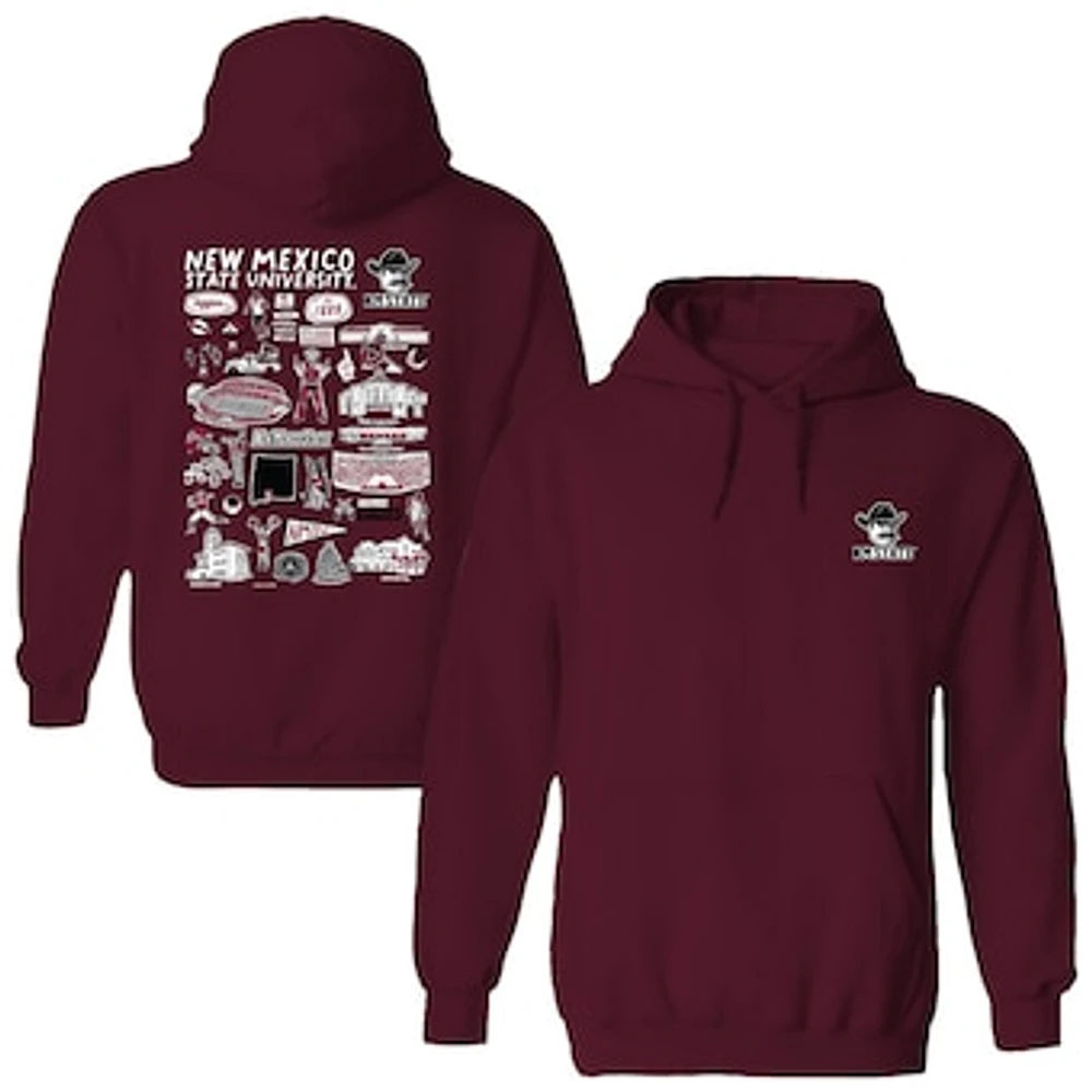 Women's Vive La Fete Maroon New Mexico State Aggies Impressions Artwork Pullover Hoodie