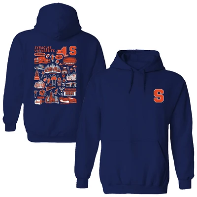 Women's Vive La Fete Navy Syracuse Orange Impressions Artwork Pullover Hoodie
