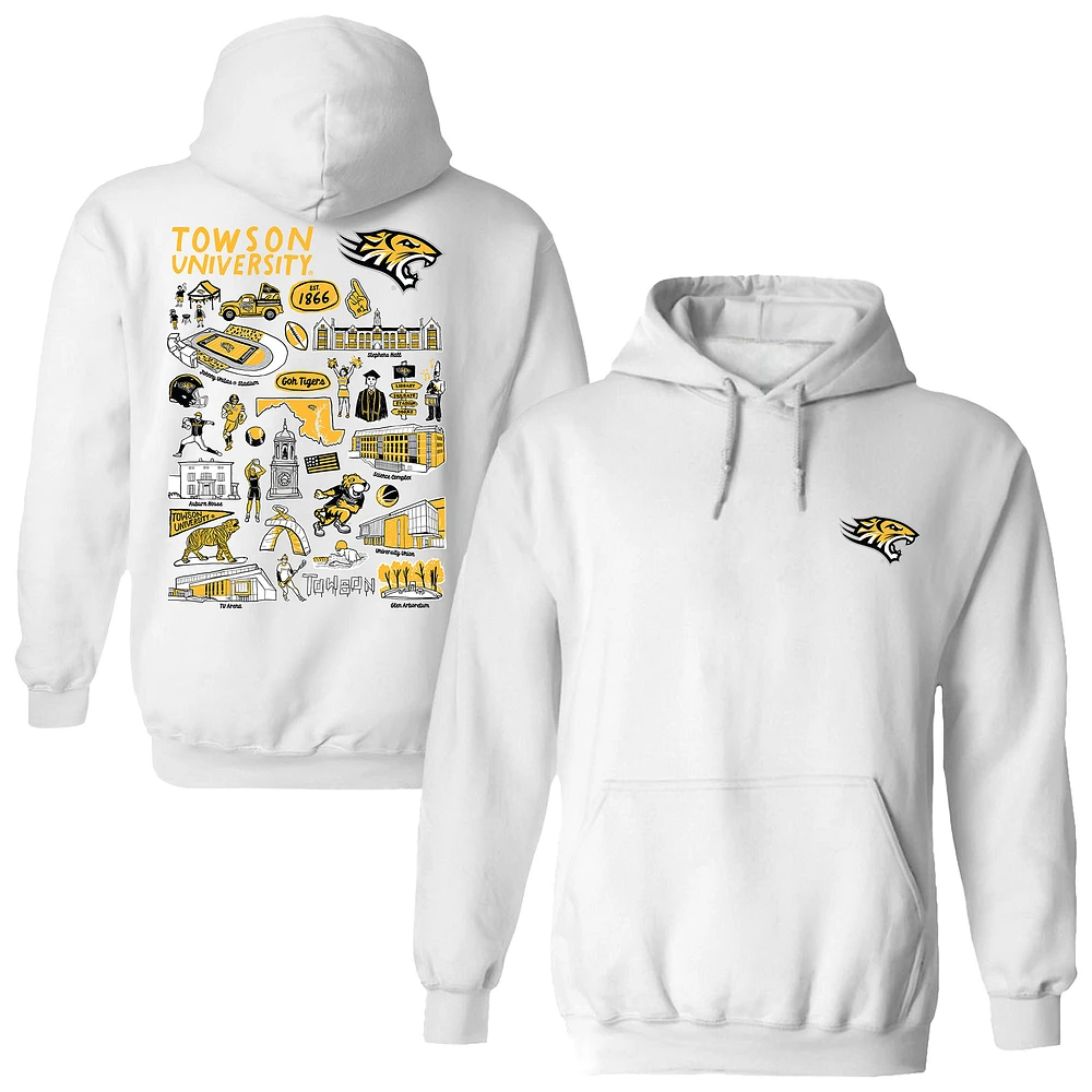 Women's Vive La Fete Towson Tigers Impressions Artwork Pullover Hoodie