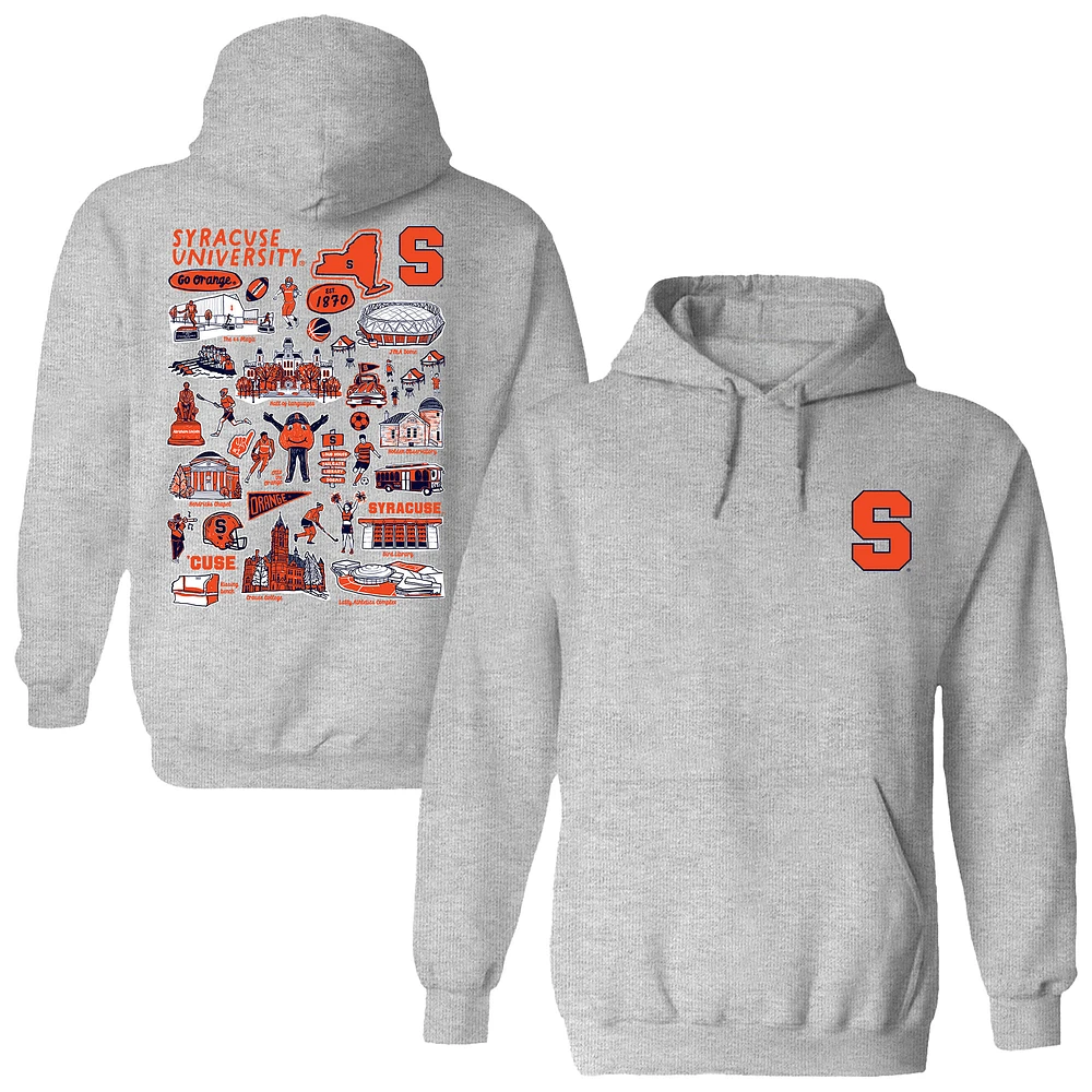 Women's Vive La Fete Gray Syracuse Orange Impressions Artwork Pullover Hoodie