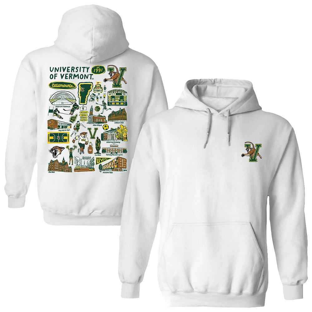 Women's Vive La Fete Vermont Catamounts Impressions Artwork Pullover Hoodie