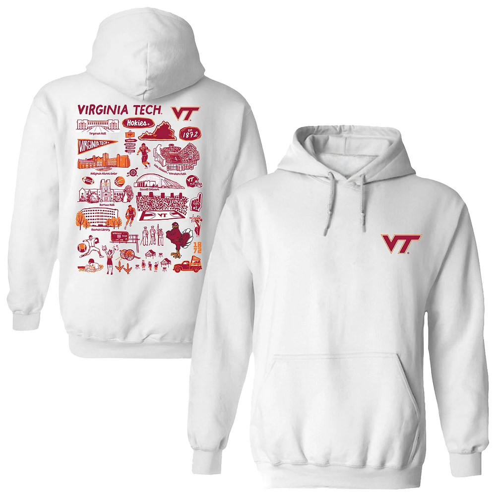 Women's Vive La Fete Virginia Tech Hokies Impressions Artwork Pullover Hoodie