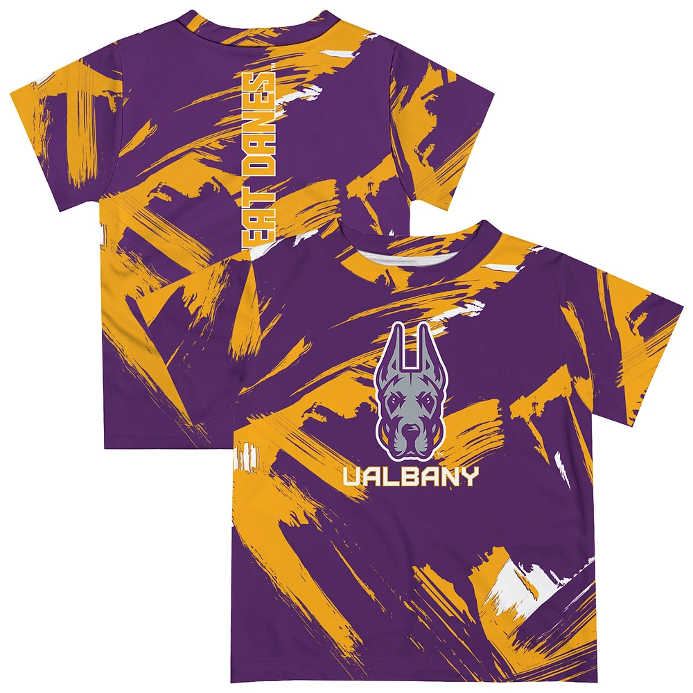 Newborn & Infant Vive La Fete Purple UAlbany Great Danes Paint Brush T-Shirt