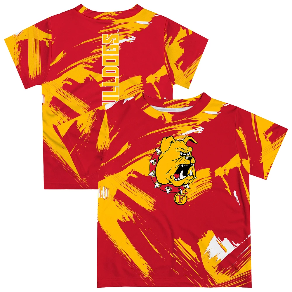 Newborn & Infant Vive La Fete Crimson Ferris State Bulldogs Paint Brush T-Shirt