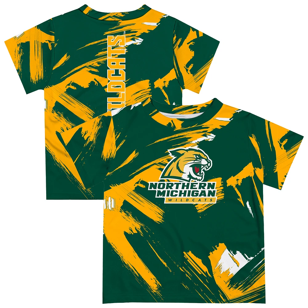 Newborn & Infant Vive La Fete Green Northern Michigan Wildcats Paint Brush T-Shirt