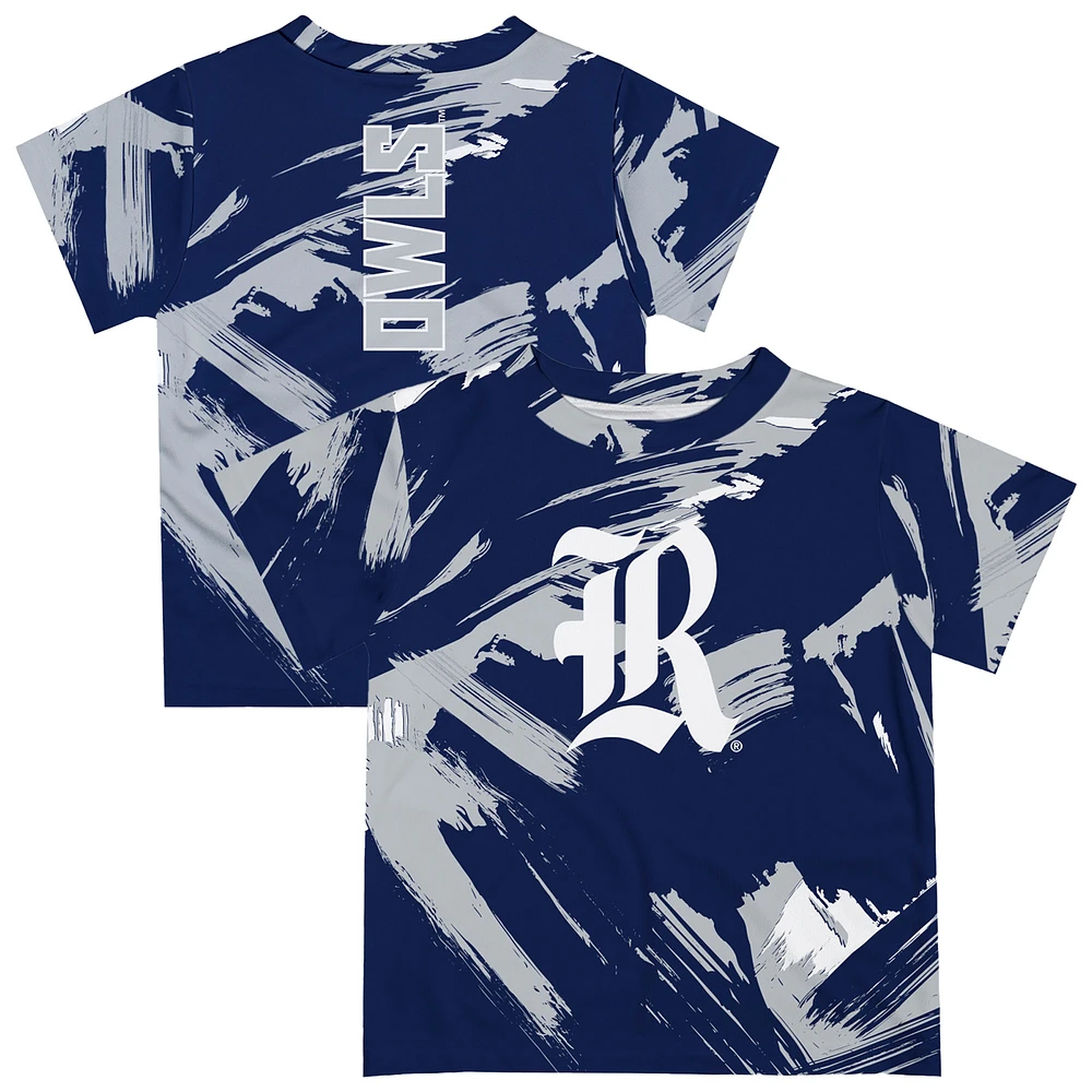 Newborn & Infant Vive La Fete Navy Rice Owls Paint Brush T-Shirt
