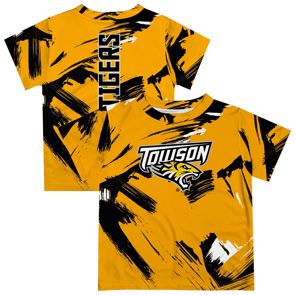 Newborn & Infant Vive La Fete Gold Towson Tigers Paint Brush T-Shirt