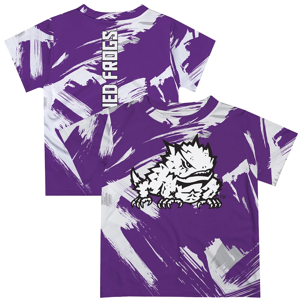 Newborn & Infant Vive La Fete Purple TCU Horned Frogs Paint Brush T-Shirt