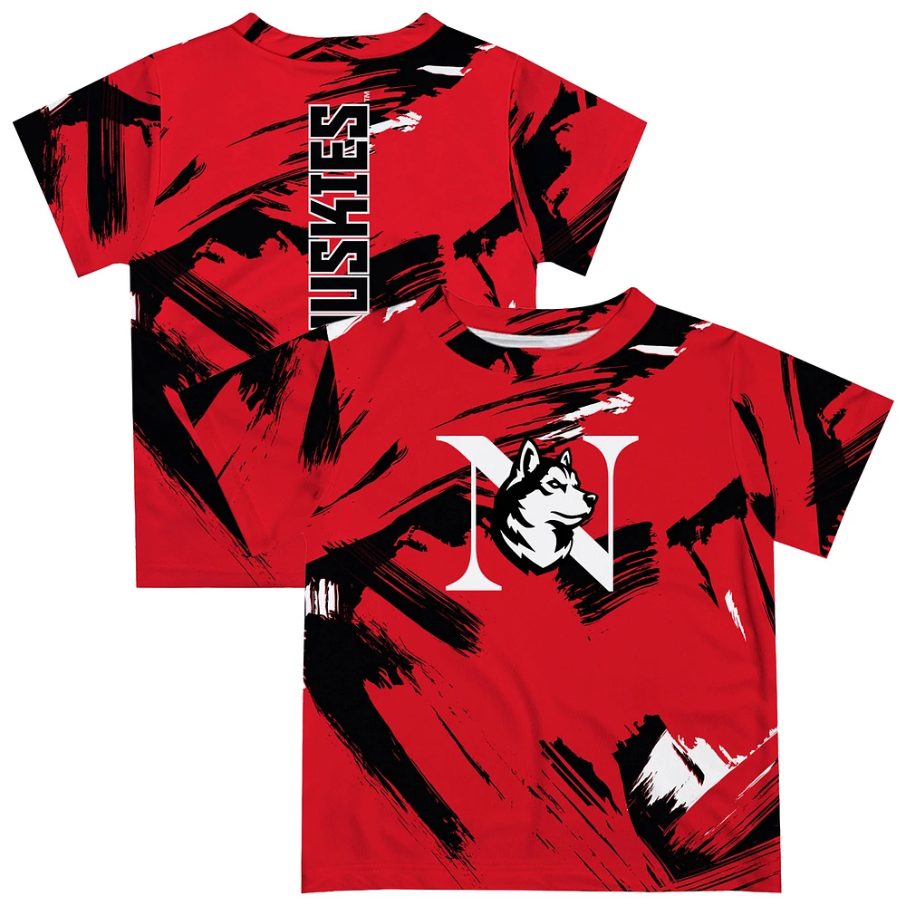 Newborn & Infant Vive La Fete Red Northeastern Huskies Paint Brush T-Shirt