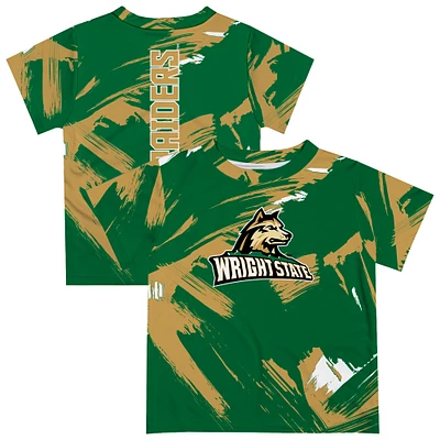 Newborn & Infant Vive La Fete  Green Wright State Raiders Paint Brush T-Shirt