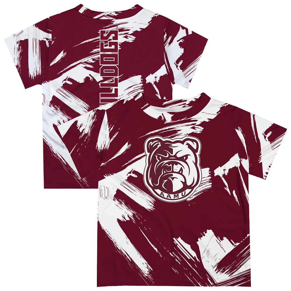 Toddler Vive La Fete Maroon Alabama A&M Bulldogs Paint Brush T-Shirt