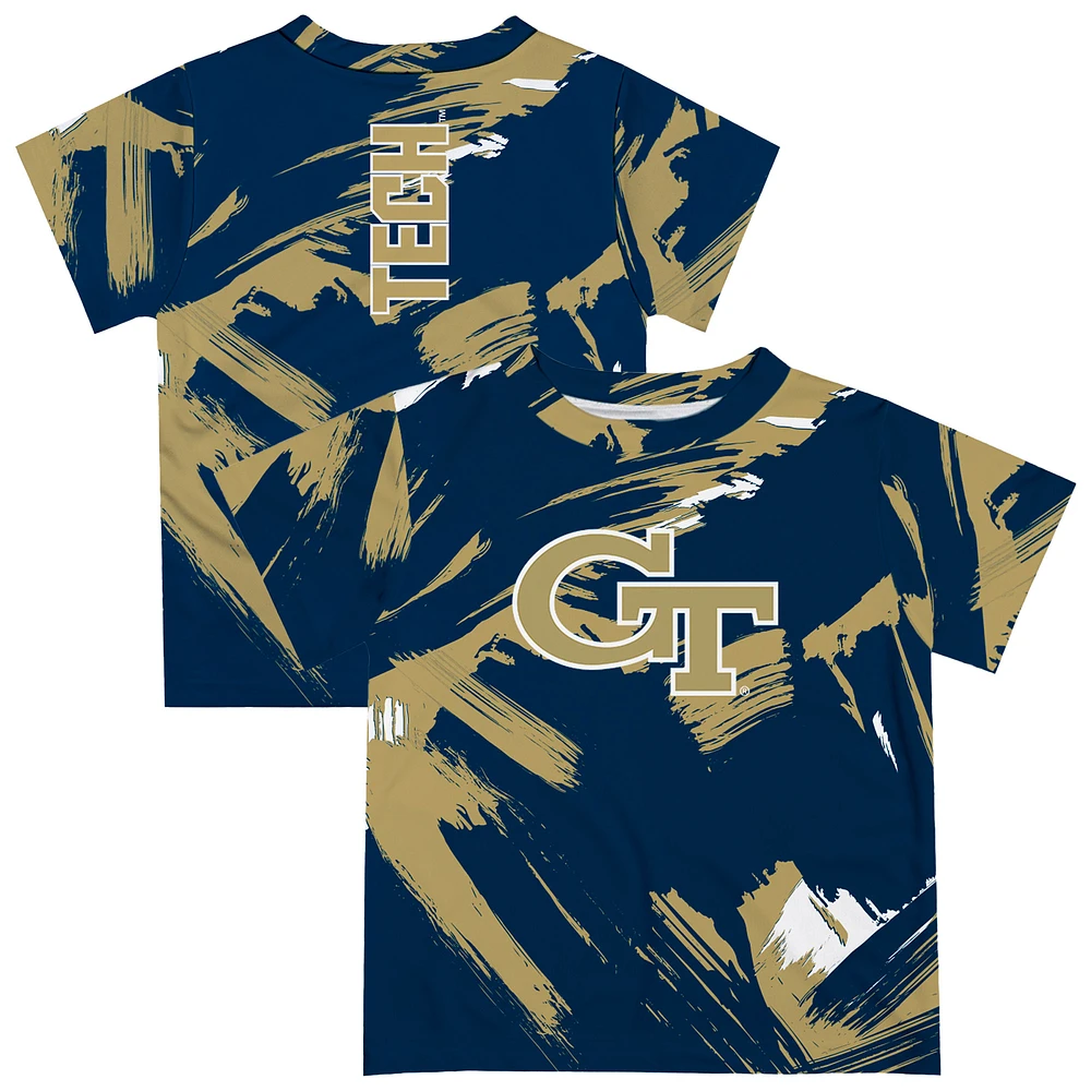 Toddler Vive La Fete Gold Georgia Tech Yellow Jackets Paint Brush T-Shirt