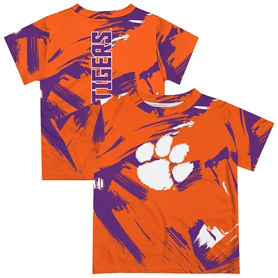 Toddler Vive La Fete Orange Clemson Tigers Paint Brush T-Shirt