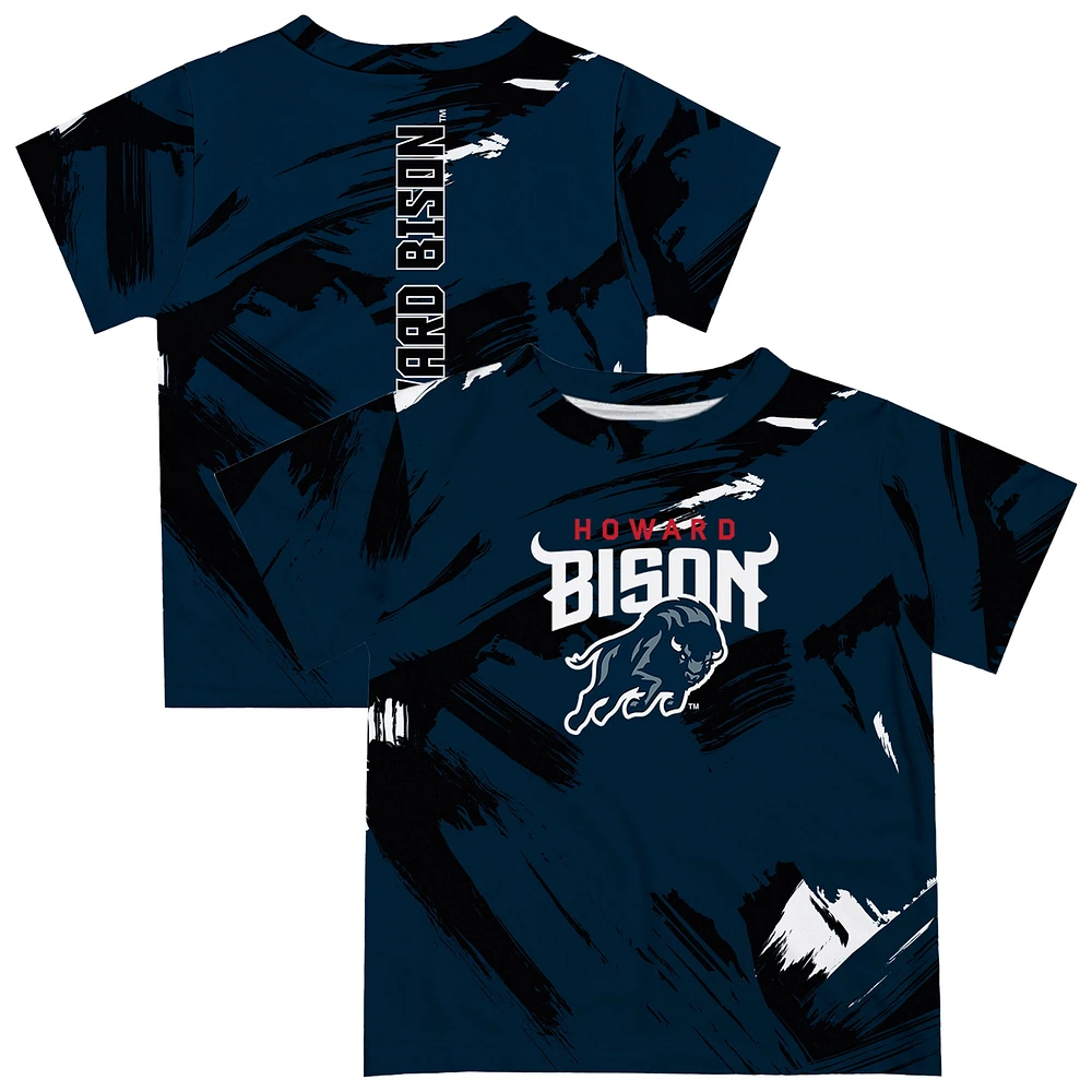 Toddler Vive La Fete Navy Howard Bison Paint Brush T-Shirt