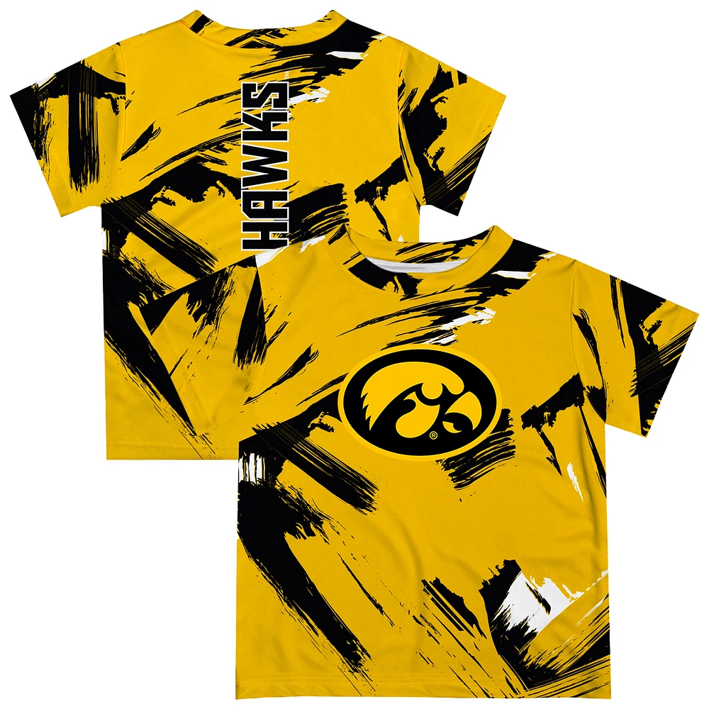 Toddler Vive La Fete Gold Iowa Hawkeyes Paint Brush T-Shirt