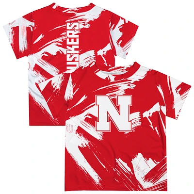 Toddler Vive La Fete Scarlet Nebraska Huskers Paint Brush T-Shirt