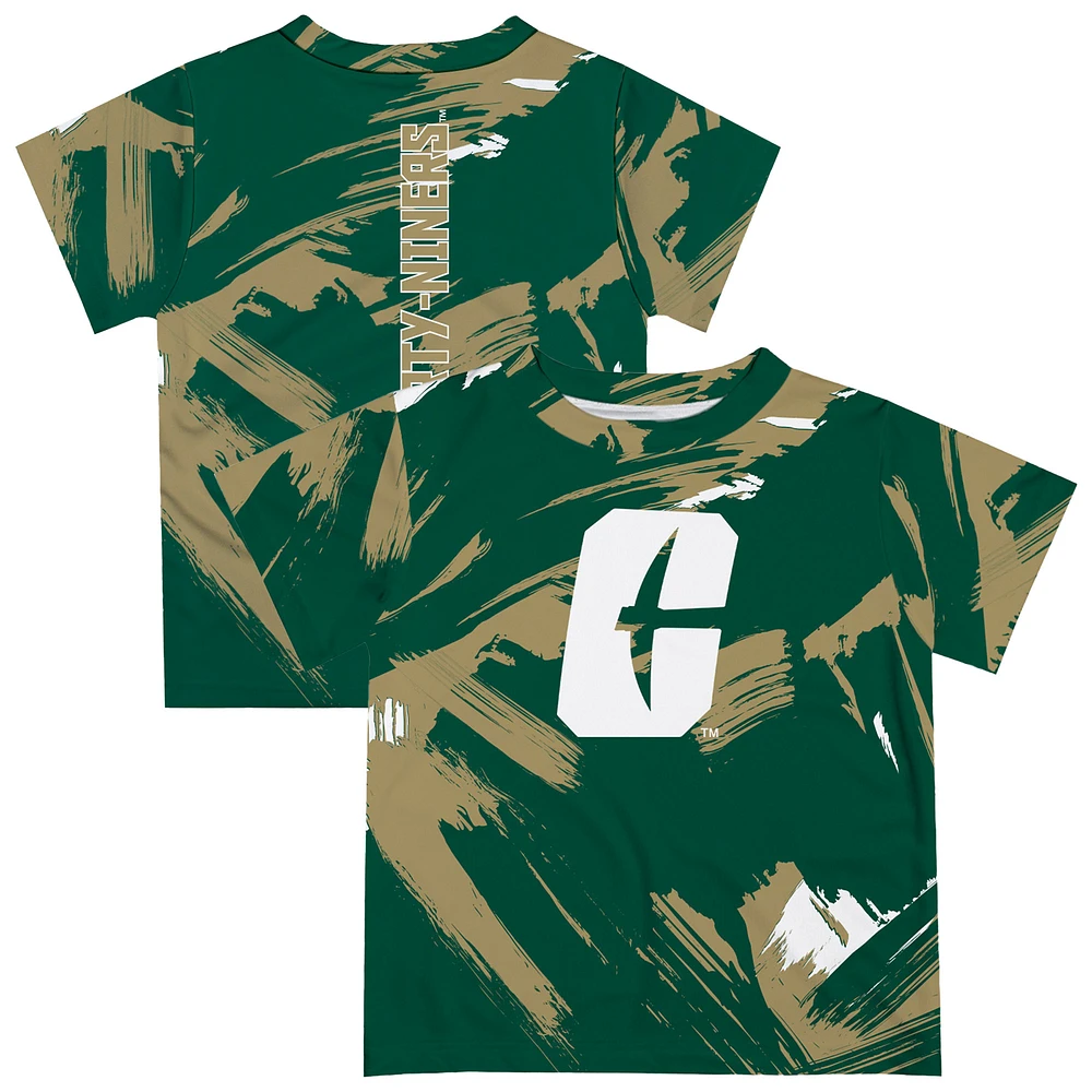 Toddler Vive La Fete Green Charlotte 49ers Paint Brush T-Shirt