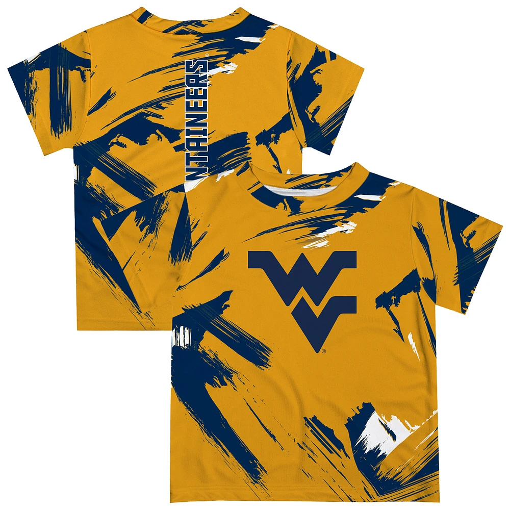 Toddler Vive La Fete Gold West Virginia Mountaineers Paint Brush T-Shirt