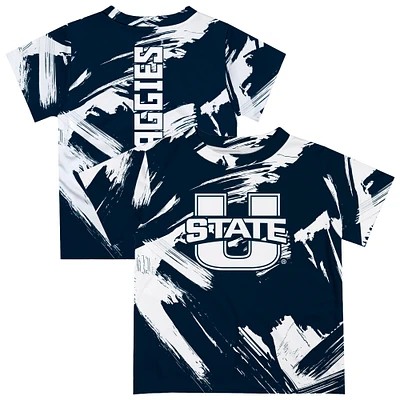 Toddler Vive La Fete Navy Utah State Aggies Paint Brush T-Shirt